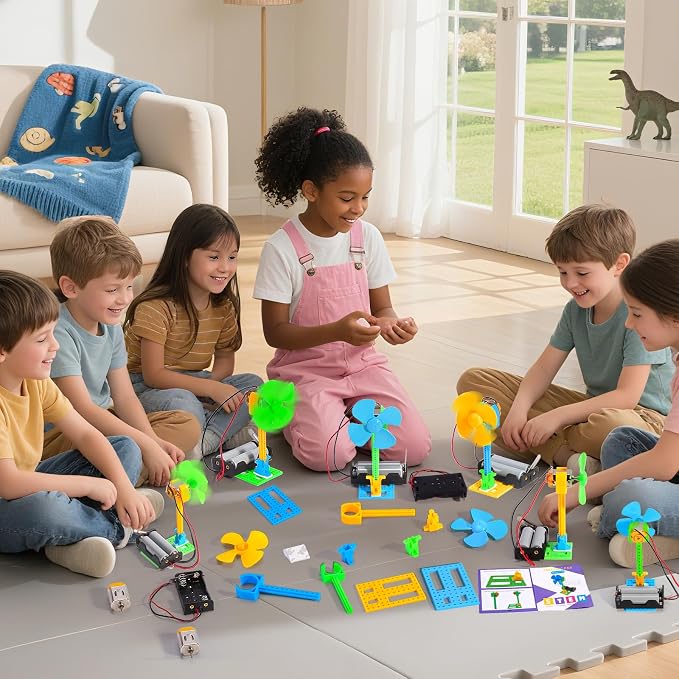 Bulk STEM Kits - 8 Set Electrical Fans, Girls Boys Crafts Science Kits for Kids Age 8-12, STEM Toys for Boys 6-8 8 10 12 13 Classroom, Engineering Activities Experiments Projects Circuit Sunmmer Toys