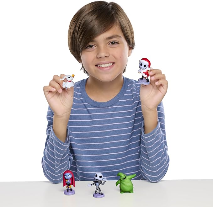 Disney Tim Burton's The Nightmare Before Christmas Collectible Figure Set, 2.5-inch Glow in the Dark Figurines, Toy for Collectors, Fans, Kids Ages 3+