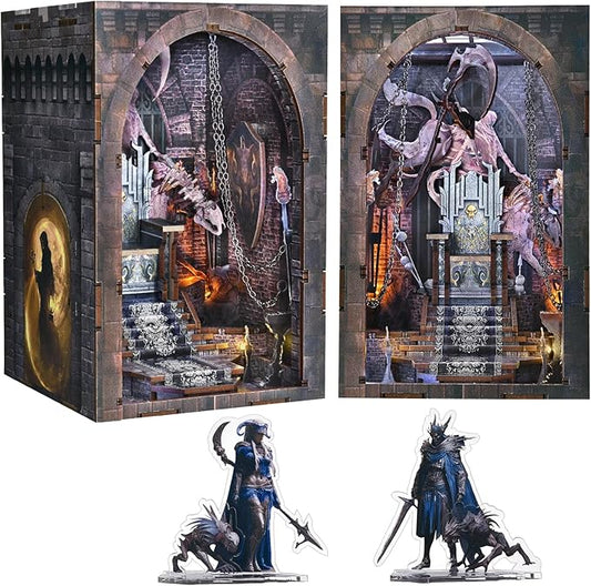 MiniCity Book Nook Kit - DIY Miniature House Dollhouse Kit for Adults and Teens, Booknook Tiny House Bookshelf, Gifts for Family (Throne of Skulls)