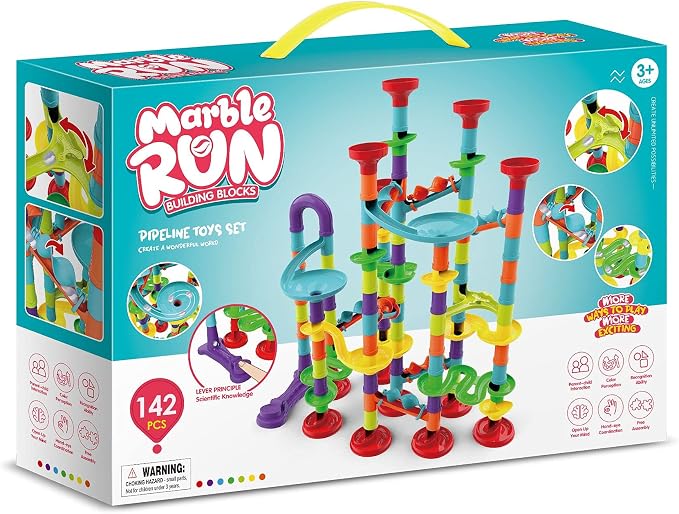 Blacka Marble Run Set Maze Race Building Blocks Marbles for Kids Ages 4 5 6 7 8 9 10+ Girls Boys Toys STEM Educational Birthday Gift Festival Present,A880,Large