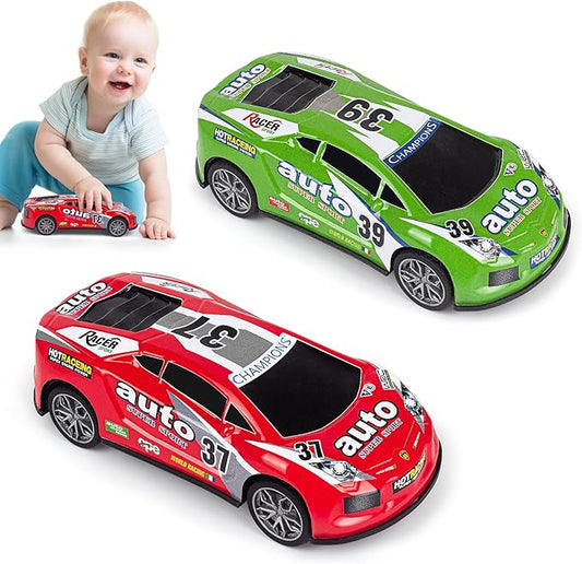 7 Inch Race Toy Cars for Toddler Boys Girls Friction Powered Push and Go Trucks Car Toys for Kids Ages 3 4 5 6 Year Old Birthday Gifts Christmas Stocking Stuffers
