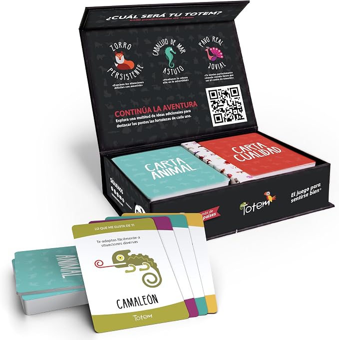 Totem Español El Juego de Sentirse Bien – Juego de Cartas de Terapia y Team Building para Niños, Adultos y Familias, Ideal para Consejería, Mindfulness y Autoestima (Original Edition-Spanish Box)