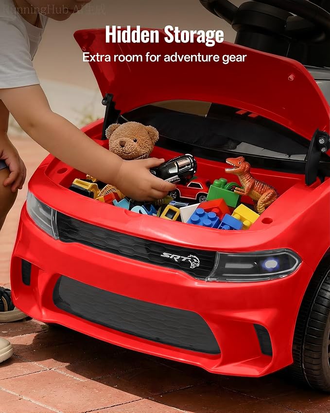 Licensed Dodge Electric Ride on Car for Toddlers Aged 1-3 w/Music & Horn