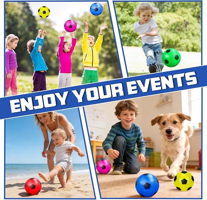 Hymaz 6 Pack Mini Soccer Ball Set, 6 Inch Colorful Soccer Balls with Pump, Indoor Outdoor Sports Mini Balls Toys for Kids Boys Girls Pool Playground Beach Garden Play