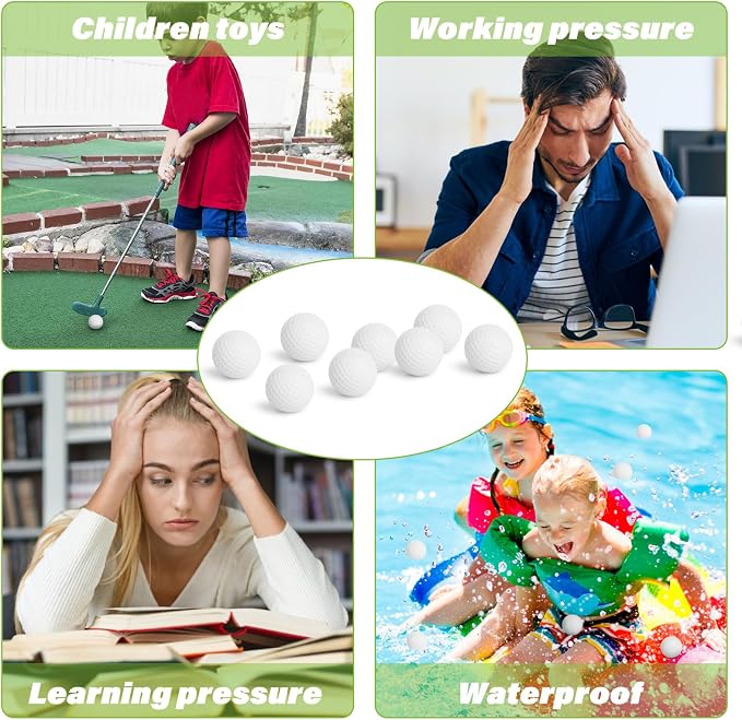Mini Golf Ball Stress Ball 20 Packs Golf Balls Party Gift Small Foam Squeeze Anxious Toy Sports Stress Balls for Kids School Carnival Reward Golfs Themed Party Decorations Supplies