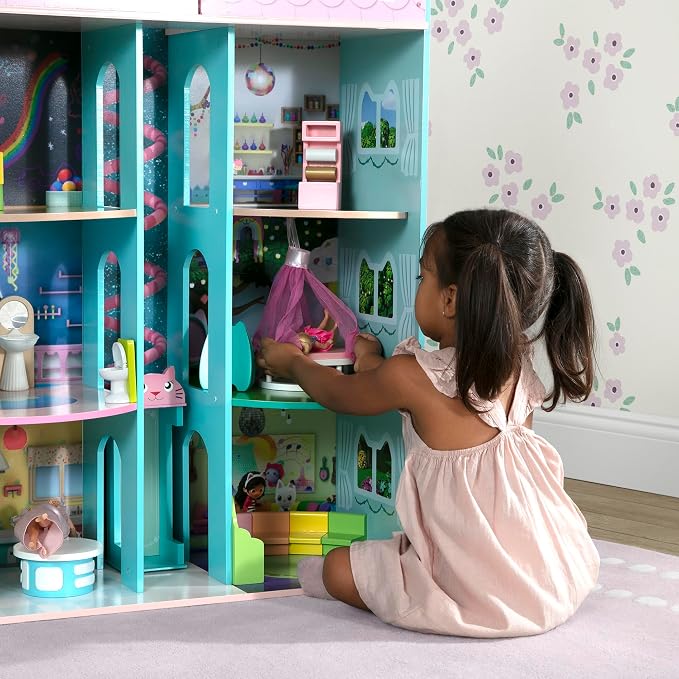Gabby’s Dollhouse Purrfect Playhouse by Delta Children – Features Sounds & Light Up Ear - Includes 20 Accessories - Fits 8-inch Dolls - Pretend Play Dream Gift for Ages 3