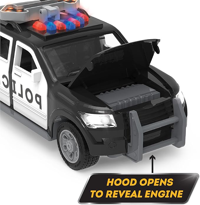 Driven by Battat – 7-Inch Police SUV Toy with Lights & Sounds, Rescue Vehicle for Boys & Girls, Durable Design, Realistic Details, 3+ Years Toy for Kids
