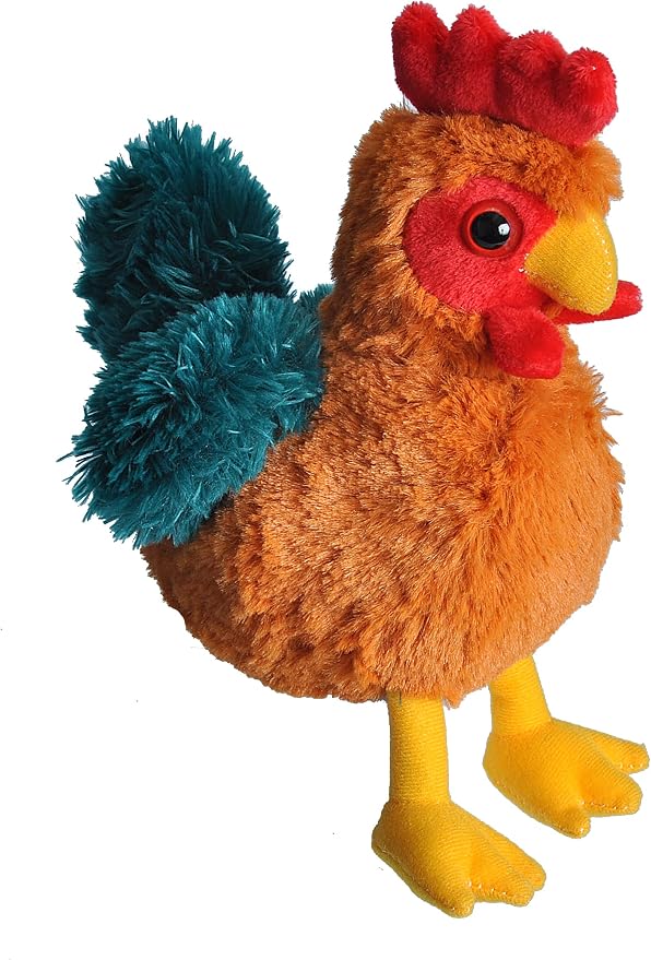 Wild Republic Rooster Plush, Stuffed Animal, Plush Toy, Gifts for Kids, Hug’Ems 7 inches