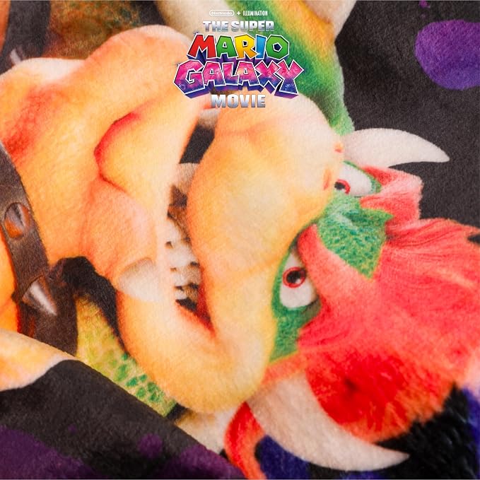 The Super Mario Galaxy Movie Kids Throw Blanket, Boswer Koopa, 46 in x 60 in Soft Cozy Decorative Blanket for Couch, Bed, or Gaming Room (Officially Licensed Product) by Franco