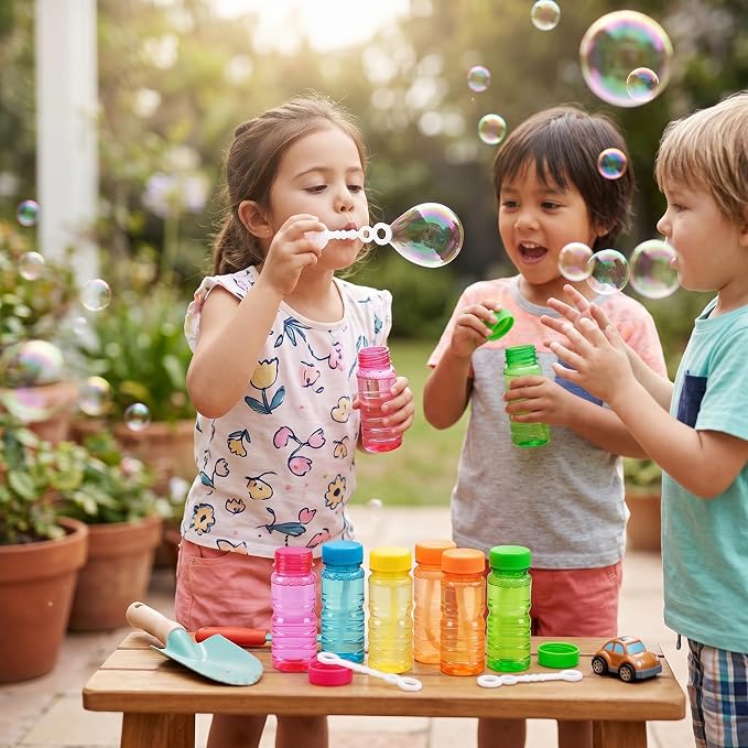 novelinks Big Bubble Bottle 24 Pack, 4oz Blow Bubbles Solution for Kids Novelty Summer Toy, Bubbles Party Favors Bubbles Bulk Assorted Colors Set