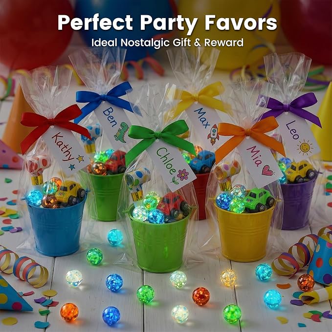 SallyFashion 25 PCS Glow in The Dark Marbles, Bulk Luminous Colorful Glass Marbles for Kids Marble Run Games
