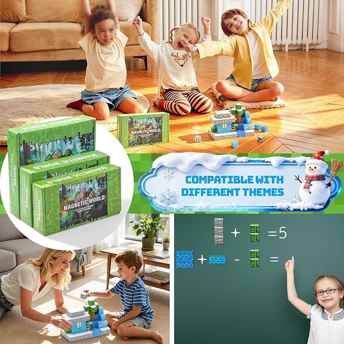 110PCS Magnetic Building Blocks for Kids 3-8 | Super Strong Magnets, Frozen World STEM Educational Magnet Cubes, Non-Toxic Sensory Play, for Boys & Girls