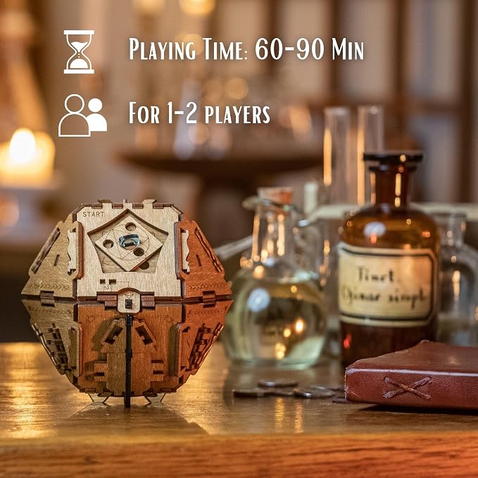Puzzle Potato Philosopher's Stone Puzzle Box - Escape Room Game-3D Wooden Puzzles for Adults- Escape Room Game - Money Puzzle Box for Cash Gift Crystal Blue