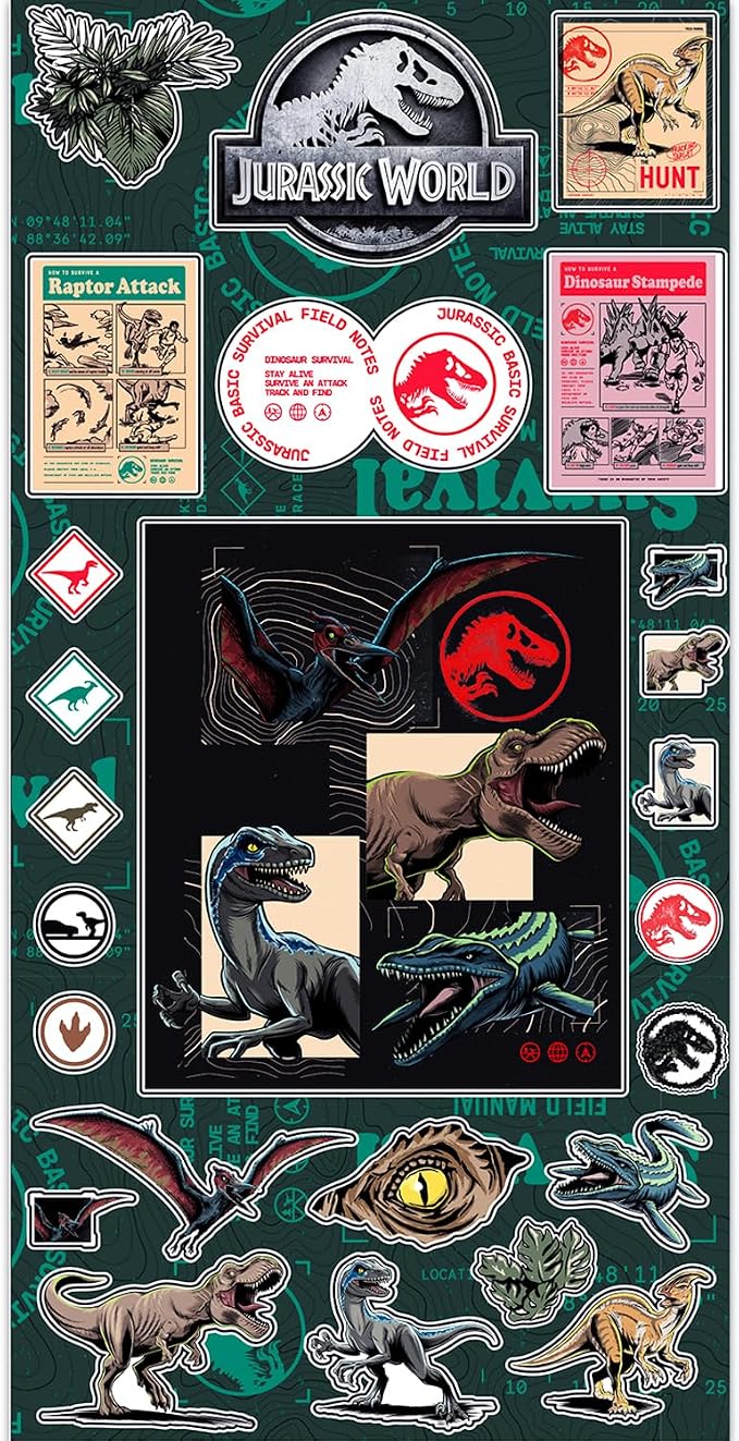 Jurassic World 3D Puzzle Set - Bundle with 48 Pc Dinosaur Jigsaw for Boys Plus Stickers, More | Jurassic World Jigsaw 9x12 Puzzle Pack for Kids