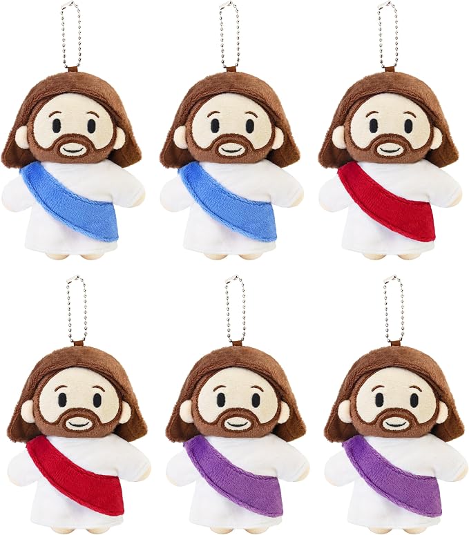6-Piece Jesus Plush Set – Easter Church Decorations – Guardian Savior Gift Figurines, Ideal for Easter, Sunday School and All Kinds of Religious Events（6pcs-A）