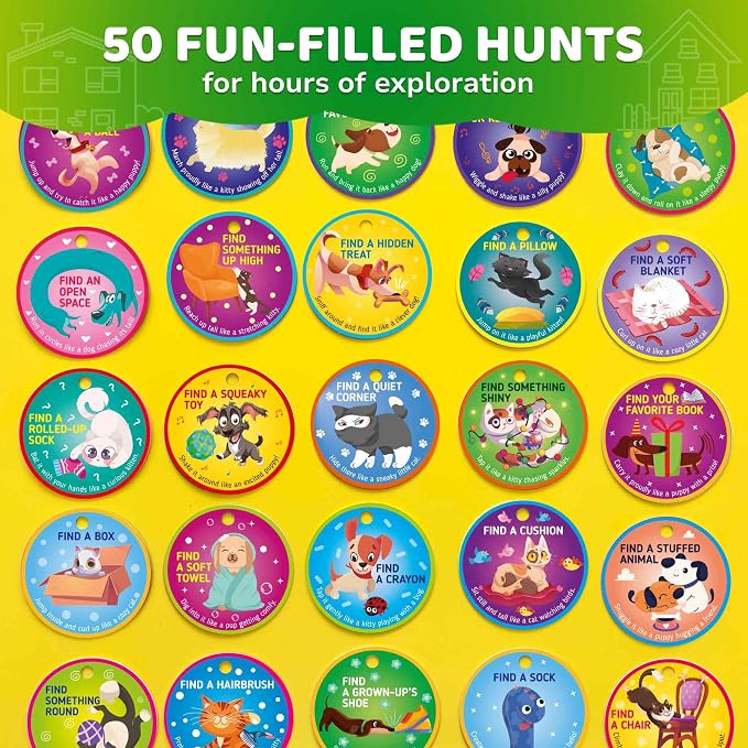 QUOKKA Scavenger Hunt Game for Toddlers 3-5 – 50 Toddler Activities Indoor Cards Game Set - Fun Educational Play for Preschool Boys and Girls and Early Development