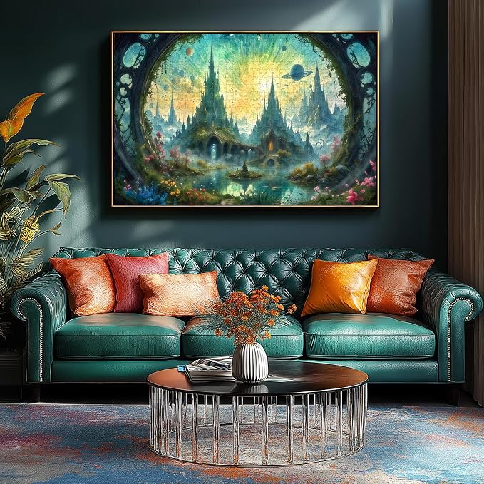Science Fiction Landscape Jigsaw Puzzle for Adults - Fantasy 1000 Piece with Letters on Back - Challenging Family Game Gift - Finished Size 26.75 x 19.75