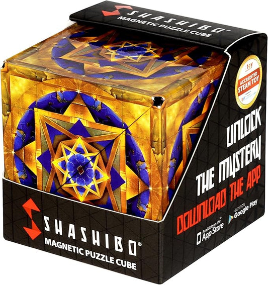 Shashibo Sensory Fidget Toy for Adults & Kids, Stress Relief Fidget Toy for Adults, Teens & Kids, Cool Fidget Toys for Desk, Classroom Must Have, Sensory Shape Shifting Cube, 100+ Possible Shapes