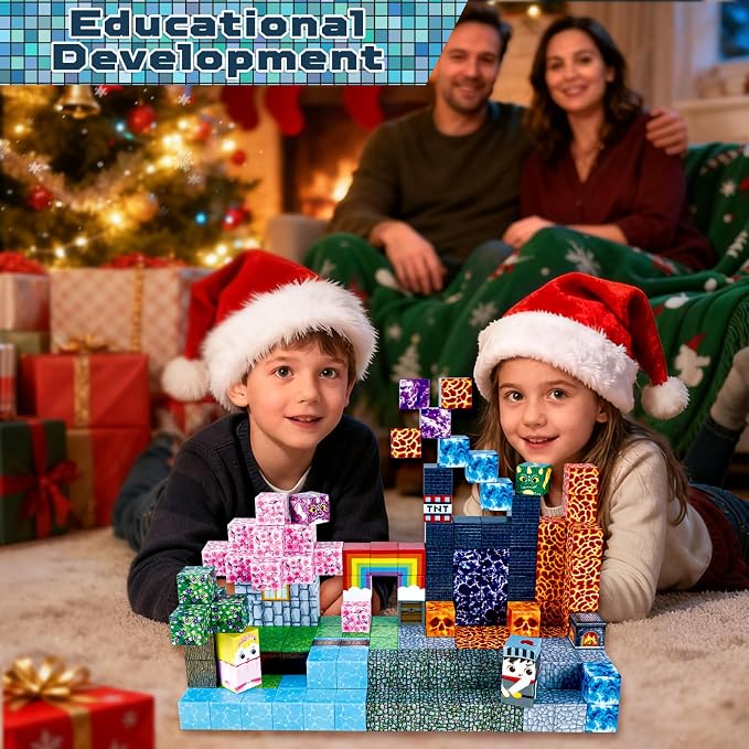 GraceDuck Magnetic Blocks - 150 PCS Build Dark Forest Castle - Magnetic Toys for Montessori Toddler Easter Christmas Birthday Gifts - STEM Sensory Toys for 3 4 5 6 7 8 9 10 Year Old Boys & Girls