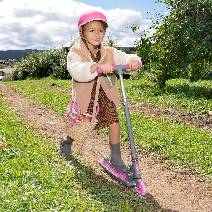 Jetson Leo Folding Kick Scooter| Easy Folding Mechanism | Light-Up Wheels |Height-Adjustable Handlebar |Rear Foot Brake|Ages 5+