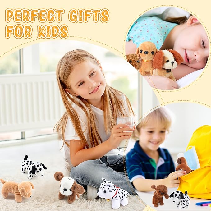 Sosation 20 Pcs Mini Stuffed Animal Dog Bulk Adopt a Puppy Favors Soft Puppy Gift Party for Kids Vet Tech Birthday Party Charity Donation Classroom Goodie Stuffer (Pretty Style,Multicolor)