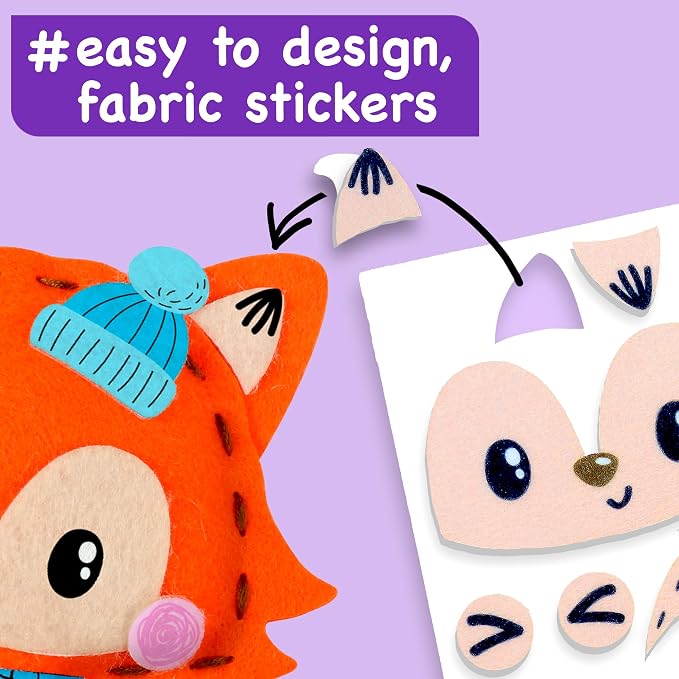EZCRA Unicorn Sewing Kit for Kids Ages 4-8 - Learn to Sew Craft Kit - 8-in-1 Beginner Sewing Projects for Girls - Gift for Kids with Full Instructions & Felt Stickers