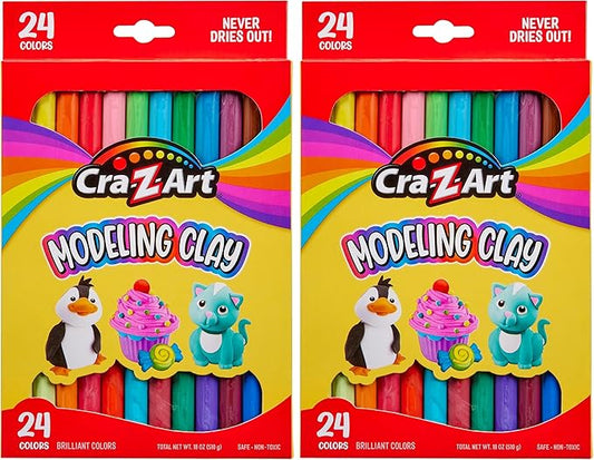 Cra-Z-Art Modeling Clay, 24 Count, 17.5 oz | Pack of 2 | Model 10901