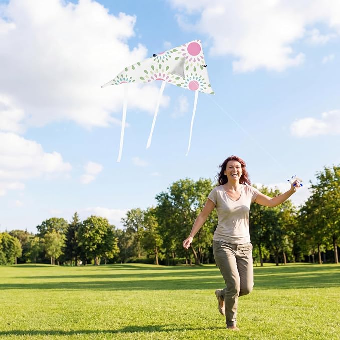 Honoson 20 Pieces DIY Blank Kite with Watercolor Pens and String 20 Inch Making Craft Kits Decorating Coloring Kite Pack for Outdoor and Activities