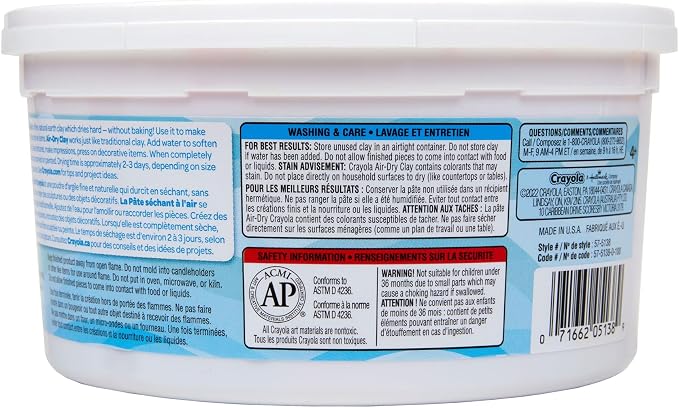 Crayola Air Dry Clay, 2.5lb Tub, Red