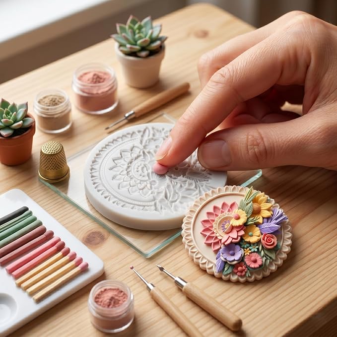 Baroque Flower Frame Polymer Clay Molds Baroque Relief Frame Silicone Mold for Epoxy Resin Casting DIY Crafts Air Dry Polymer Crafts Supplies Clay Tools
