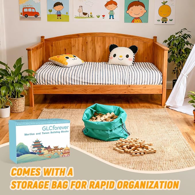 STEM Wooden Building Blocks - 20+ Shapes, 3D Puzzle, Brain Games, Educational Toys Gift for Kids and Classroom,Montessori STEM Toys for Ages 5+ and Adults (20 in 1 Premium Version)
