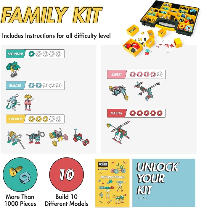 The Off Bits Educational STEM Toys for 6+: Robot Toy Building Sets, 3-in-1 Engineering Kit for Boys and Girls, Build Your Own STEM Building Toys with Endless Possibilities (Family Kit)