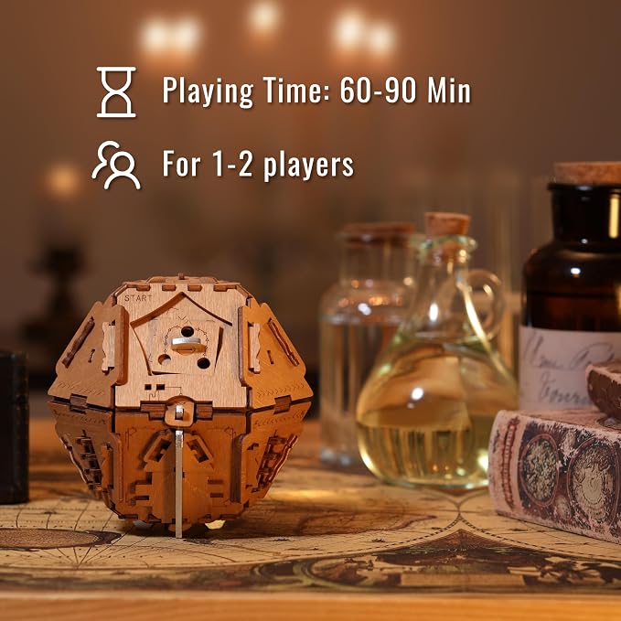 Puzzle Potato Philosopher's Stone Puzzle Box - 3D Brain Teaser Puzzle for Adults - Wooden Treasure Chest - Money Puzzle Box for Cash Gift - Escape Room Game (Metal)