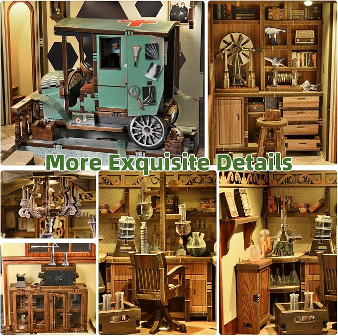CCCDF Book Nook Kit, DIY Scene Miniature House Kit Tiny House Mini Booknook Craft Bookshelf Decor, 3D Puzzles for Adults, Gifts for Book Lovers (The Radium Lady)