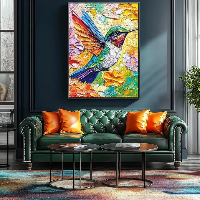 Hummingbird Puzzles for Adults 1000 Pieces, Vintage Flower Bird Jigsaw Puzzles Challenge Art Jigsaw Puzzles Colorful Large Piece Puzzle for Gifts Home Decor, 27.5"x19.7"