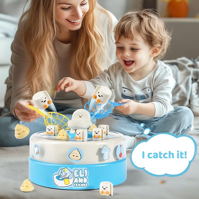 BLF FUN Board Games for Kids Ages 4-8, Toilet Catch and Bounce Toddler Games Ages 3-5, Family Game Toys for 4-6 Boys Girls, Christmas Birthday Gifts for Kids 5-7