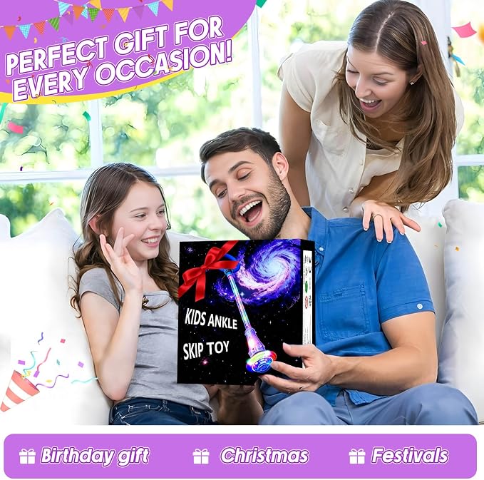 Dolanus Skip Toys for 5-12 Year Old Kids, Girls Birthday Gifts for Age 5 6 7 8 9 10 11 12, Outdoor Outside Sports Games, Girls Toys Age 6-8 8-13, Portable Colorful Flash Wheel Swing Ball (Purple)