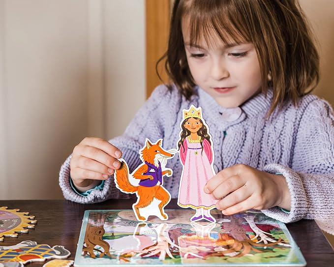 eeBoo Fairytale Spinner Game - Award Winning Story Building Spinner Game, Screen-Free Fun for 2-4 Players, Kids Ages 5 and up