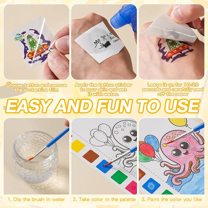 Water Coloring Books & Temporary Tattoos Bulk for Kids Party Favors(338Pcs) | Party Favors, Coloring Books for Kids Ages 4-8, Kids Crafts, Birthday Goodie Bag Stuffers, Classroom Prize, Kids Gifts