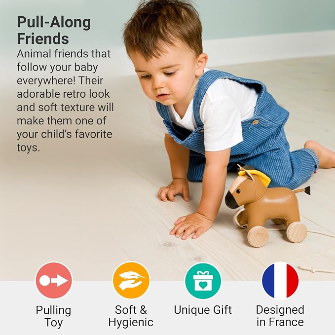 Little Big Friends Horse Pull Toy for Toddlers | Soft Walking Toy with Adjustable Cord | Developmental Play | Charles The Horse