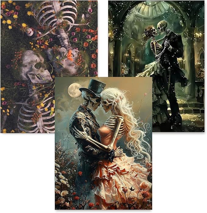 Fairyland JinWenn Paint by Numbers for Adults and Kids Beginner, 3 Pack Skull Painting by Number Kits On Canvas Number Artist Paint by Number Kit DIY Oil Acrylic Paints Home Wall Decor Gift 12x16 inch