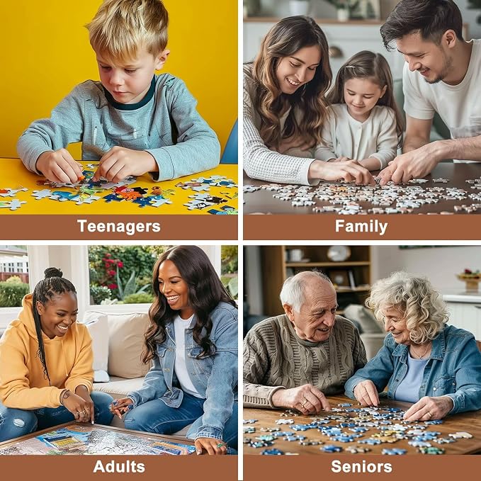Paris Street Jigsaw Puzzles for Adults 1000 Pieces Paris Night Scene Puzzles for Teenagers Home Decor Wooden Challenging Fun Games Educational Toy Unique Suitable Family Friends