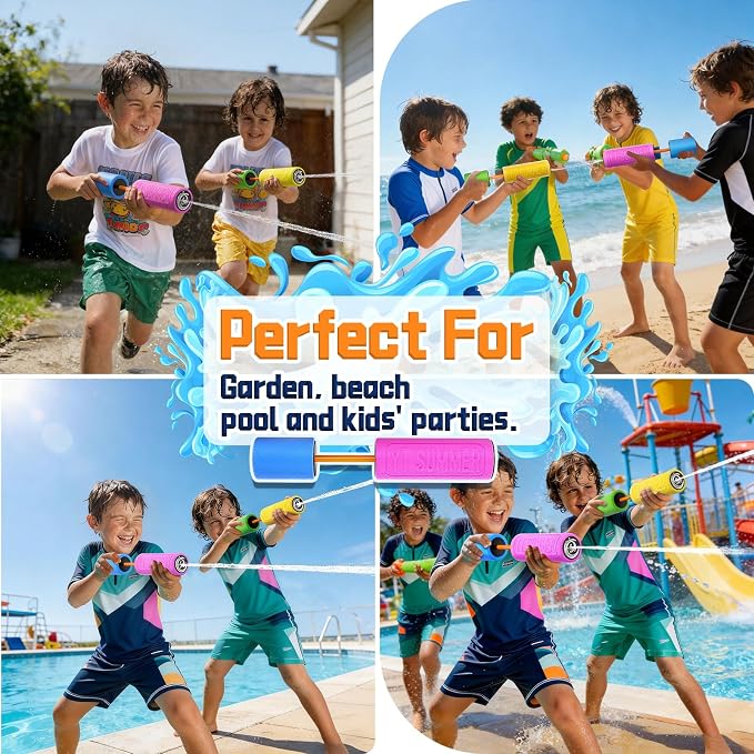 Water Guns for Kids Adults Toddler, High-Capacity Foam Squirt Gun Toy, Summer Fun Water Toys for Pool Outdoor Beach Games, Water Blaster for Ages 4-8 8-12 Boys Backyard Party Play(6.3" 18PCS)