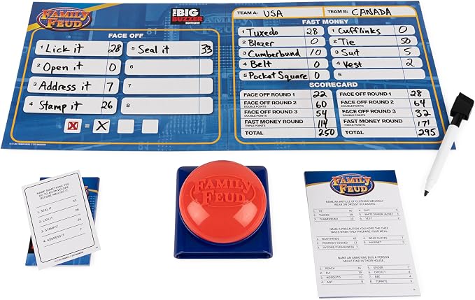 Spin Master Family Feud Big Buzzer Game, Amazon Exclusive “Buzz in” with The Electronic Buzzer Board Game for Hilarious Family Fun, Ages 8 and up