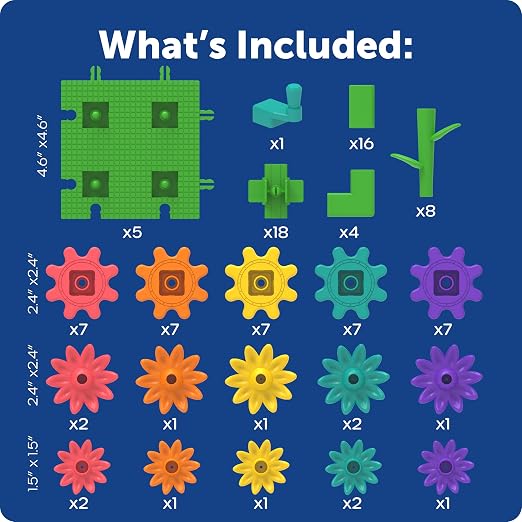 Learning Resources GardenGears Building Set - Hands-On Educational Construction & Engineering, Preschool STEM Building Sets, Toys for Kids, Montessori, Fine Motor Games, Gifts for Kids