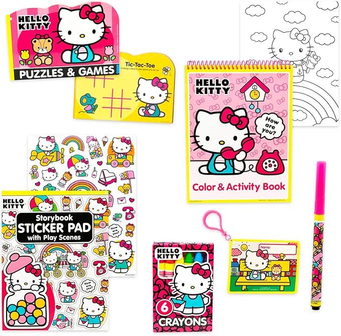 SANRIO Hello Kitty Ultimate Activity Set Portfolio with Coloring Books, Stickers, Games, Puzzles, Drawing and More | Hello Kitty Activities for Girls, Kids