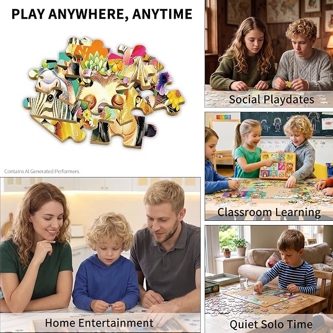 100 Pieces Puzzles for Kids Ages 4-8, Zoo Educational Kids 100 Piece Puzzle, Children Jigsaw Puzzles Kids Puzzles, Educational Learning Puzzle Toys for Girls and Boys