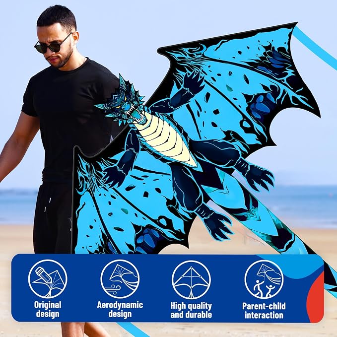 SGftre Complete Kite with Handle, Line & Accessories,Easy to Fly for Kids & Adults, Perfect for Beach, Park, Family Outdoor Activities