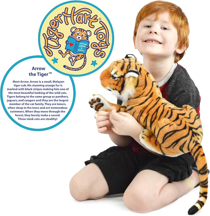 TigerHart Arrow The Tiger - 17 Inch (Tail Measurement Not Included) Stuffed Animal Plush Cat