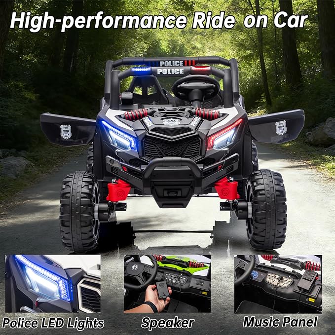 4WD UTV 24V Ride On Toys for Big Kids Ride On 2 Seater Ride On Toys Kids | 2 Seater Ride On Car for Kids Side-by-Side UTV Electric Cars for Kids Electric Ride Car Ride On Toys for Kids 4-8